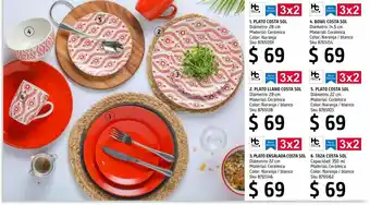 Sodimac Homecenter Plato 28 cm costa sol naranja sólido oferta
