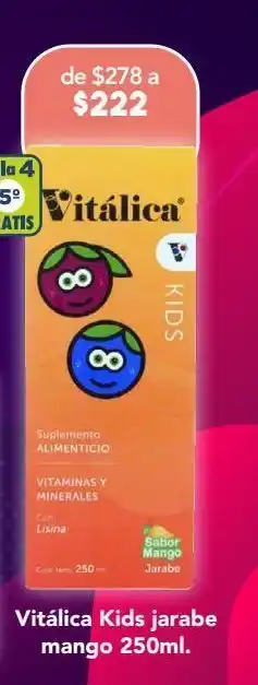 Farmacia San Pablo Vitálica kids jarabe mango 250ml. oferta