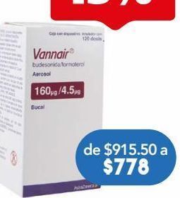 Farmacia San Pablo Vannair aerosol 160/4.5mcg 120 dosis. oferta