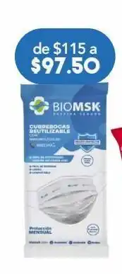 Farmacia San Pablo Biomsk cubrebocas reutilizable 3 piezas oferta