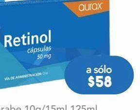 Aurax retinol 50mg 40 cápsulas.