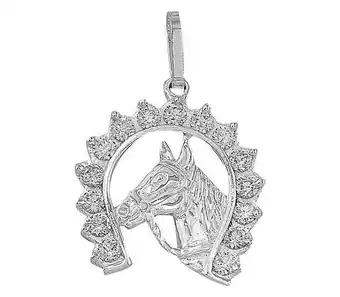 Dije plata .925 371 herradura caballo piedras