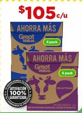 Bodega Aurrerá Leche great value oferta
