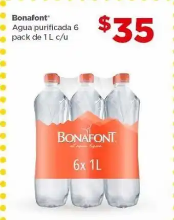 Bodega Aurrerá Agua purificada bonafont 6 pack 1lt oferta