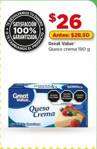Bodega Aurrerá Queso crema great value oferta