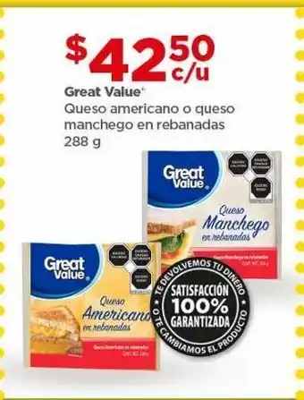Bodega Aurrerá Queso great value 288g oferta