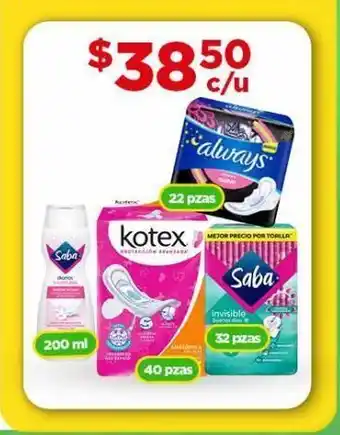 Bodega Aurrerá Toallas femeninas kotex oferta