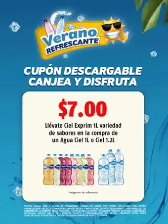Llévate Ciel Exprim 1L Variedad de sabores en la compra de un Agua Ciel 1L o Ciel 1.2L