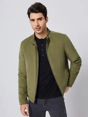 SHEIN Shein hombres abrigo de invierno con cremallera oferta