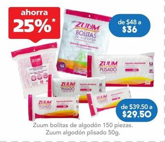 Zuum algodon bolitas blancas bol c/150pz