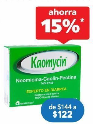 Farmacia San Pablo Kaomycin c/neomicina tab 129mg caj c/20 oferta