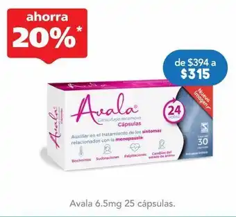 Avala cap 6.5mg caj c/30