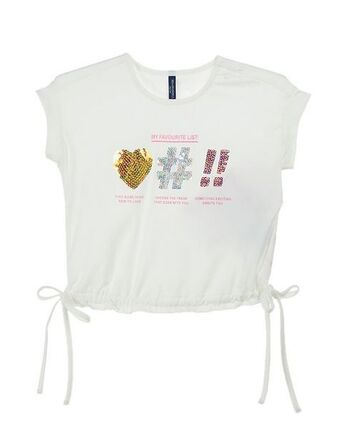 Blusa weekend manga corta estampado texto para niña