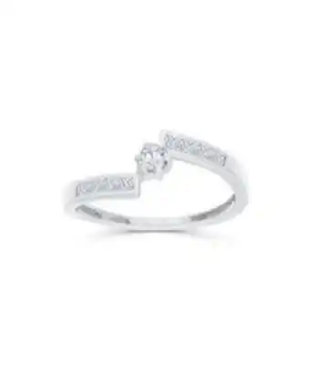 Joyerías Bizzarro Anillo de compromiso de oro blanco con diamante oferta