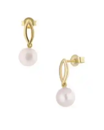 Joyerías Bizzarro Aretes de oro amarillo con perla oferta