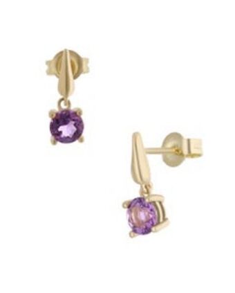 Joyerías Bizzarro Aretes de oro con amatista oferta