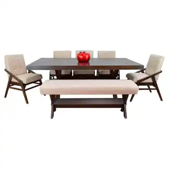 Mueblería Villarreal Comedor de 5 sillas,1 banca color beige oferta