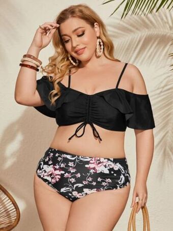 SHEIN Bañador bikini con estampado floral con cordón oferta