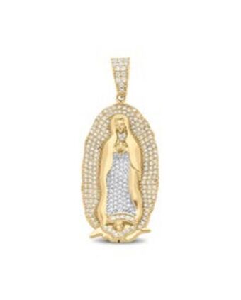 Joyerías Bizzarro Dije de oro combinado y zirconias con motivo de la virgen de guadalupe oferta