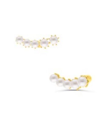 Joyerías Bizzarro Aretes dispar de oro con perlas oferta