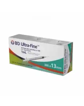 Jeringa desechable bd ultra-fine 30g x 13 mm con 10 piezas de 1 ml