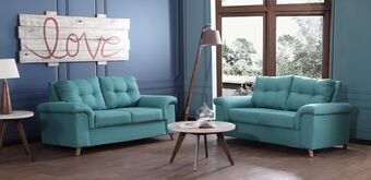 Muebles Dico Juego de 2 love seat uma azul oferta
