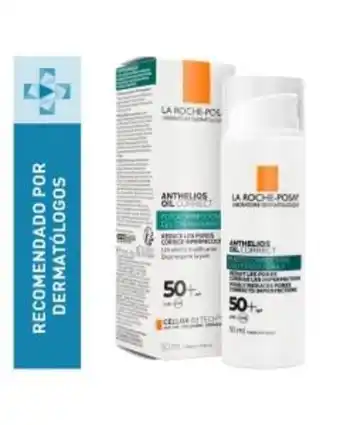 La roche-posay anthelios oil correct fps 50+, protector solar facial correctivo diario para pieles grasas, 50 ml