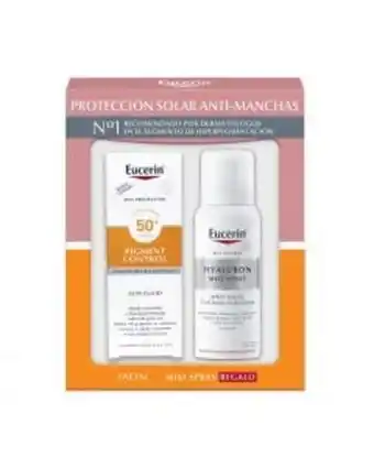 Pack eucerin protector solar facial anti manchas fps 50 + mini misthyaluron filler mist spray