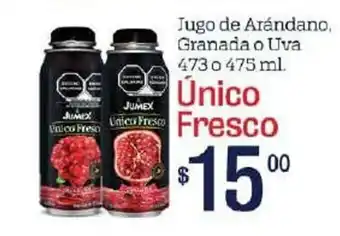 Jugo de Arándano, Granada o Uva Único Fresco 473 o 475ml