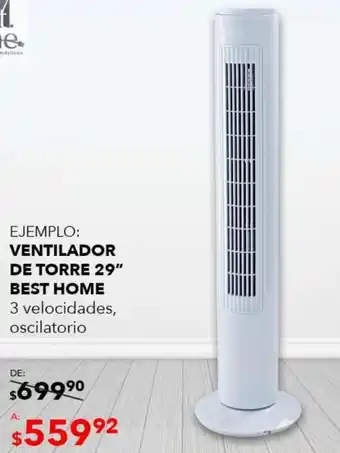 DelSol Ventilador de Torre Best Home 29" oferta