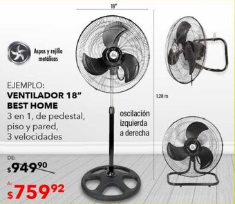 DelSol Ventilador Best Home 18" oferta