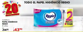 Papel Higiénico Regio 8 rollos