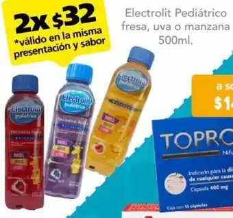 Farmacia San Pablo Electrolit Pediátrico Fresa, Manzana o Uva 2 x 500ml oferta
