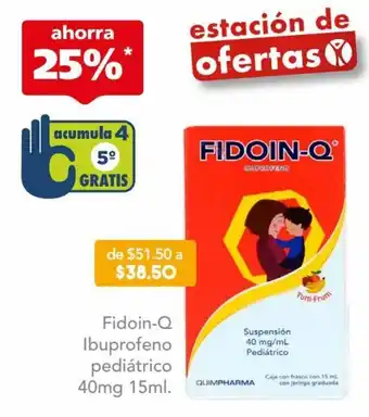 Farmacia San Pablo Fidoin-Q Ibuprofeno Pediátrico 40mg 15ml oferta