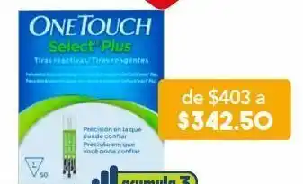 One touch select plus tiras reactivas 50 pieza
