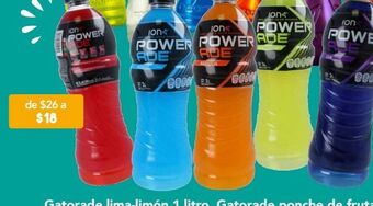 Powerade ion4 bebida rehidratante sabor frutas 1 l