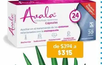 Avala 30 cápsula caja cimicifuga racemosa 6.5 mg