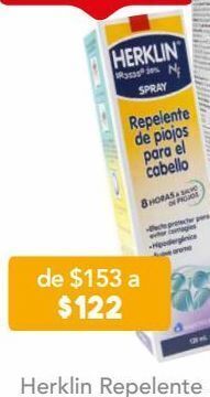 Herklin nf repelente de piojos para el cabello 120 ml