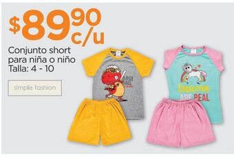 Chedraui Conjunto short para niña o niño talla 4-10 oferta