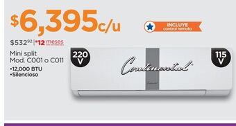 Chedraui Mini split continental oferta