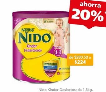 Farmacia San Pablo Nido kinder deslactosado leche en polvo para niños de 1 a 3 años oferta