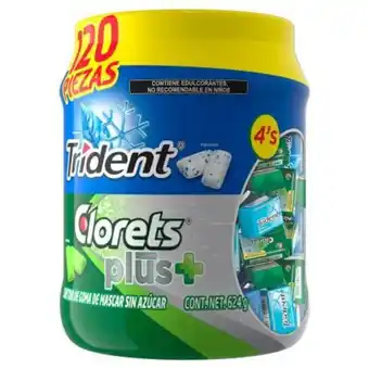 Sam's Club Surtido de goma de mascar trident más clorets plus+ vitrolero 120 pzas oferta