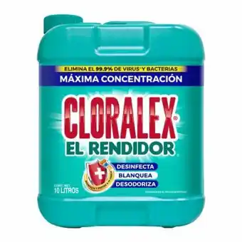 Blanqueador líquido cloralex el rendidor 10 l