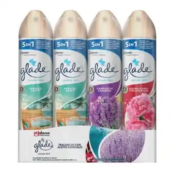 Aromatizante en aerosol glade 4 pzas de 400 ml c/u