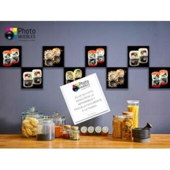 El Bodegón Photomosaico impreso en madera de 3mm chromaluxe tamaño 15x15cm, soporte adhesivo para colgar con efecto flotante oferta