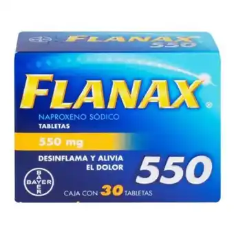 Antiinflamatorio flanax 550 30 tabletas