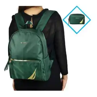 Sam's Club Bolsa backpack con cosmetiquera nautica verde oferta