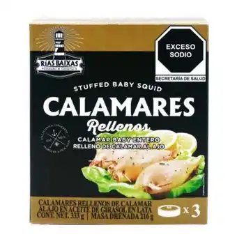 Sam's Club Calamares baby rías baixas relleno de calamar al ajo 3 pzas de 111 g oferta