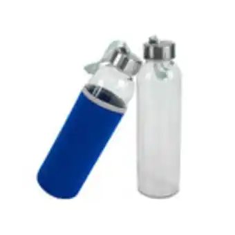 Waldos Botella de vidrio, funda color azul 500ml oferta