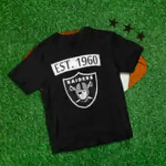 Waldos Playera básica para niño con estampado de los raiders, color negro oferta